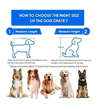 Medium/Large Engineered Wood Dog Crate Furniture, Indoor Dog Kennel Cage with Metal Double Doors, Decorative Pet End Table for Living Room