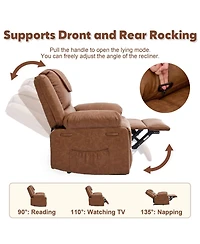 39 "L x 36 "W Pu Leather Recliner Chair with Massage and Heating, Adjustable Reclining Single Sofa for Living Room Bedroom Office, Brown