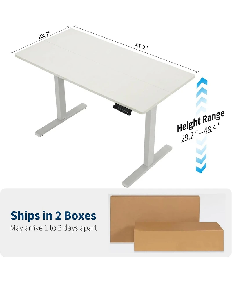 47"x24" Electric Height Adjustable 2-Fold Sit-Stand Desk