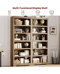 24 x 12 x 75 in 6-Tier Open Bookcase, Tall Narrow Bookshelf, Engineered Wood Storage for Living Room Home Office, White/Brown/Gray/Black