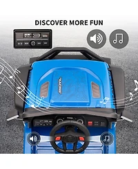 Single Seat 12V Ride On Car for Kids with Remote, Battery Powered Toddler Toy for Ages 3-6, Indoor Outdoor Driving, Blue