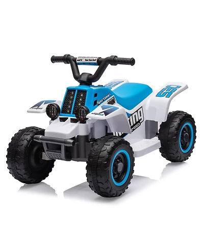 Electric 4-Wheeler Ride On Atv for Kids, 6V Powered, 1.76MPH Max Speed, Rubber Handles, Push-Button Accelerator, Ideal Toy Gift for Boys and Girls
