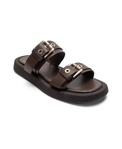 Forever and Always Shoes Women's Dorel Leather Buckle Sandal