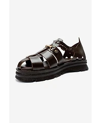 Forever and Always Shoes Women's Riela Leather Buckle Sandal