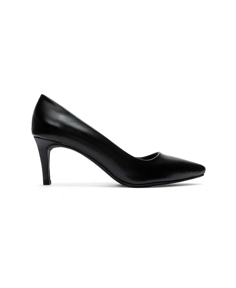 Forever and Always Shoes Women's Clyde Leather Stiletto Pointed Toe Pump