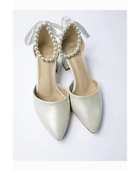 Forever and Always Shoes Women's Evania Block Heel Wedding Pump