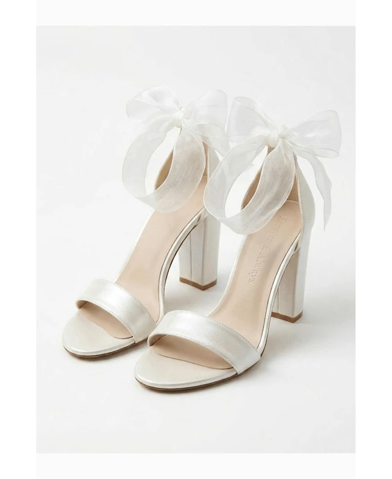 Forever and Always Shoes Women's Aviora Block Heel Wedding Sandal