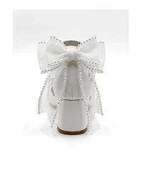 Forever and Always Shoes Women's Floraya Bow Block Heel Bridal Sandal