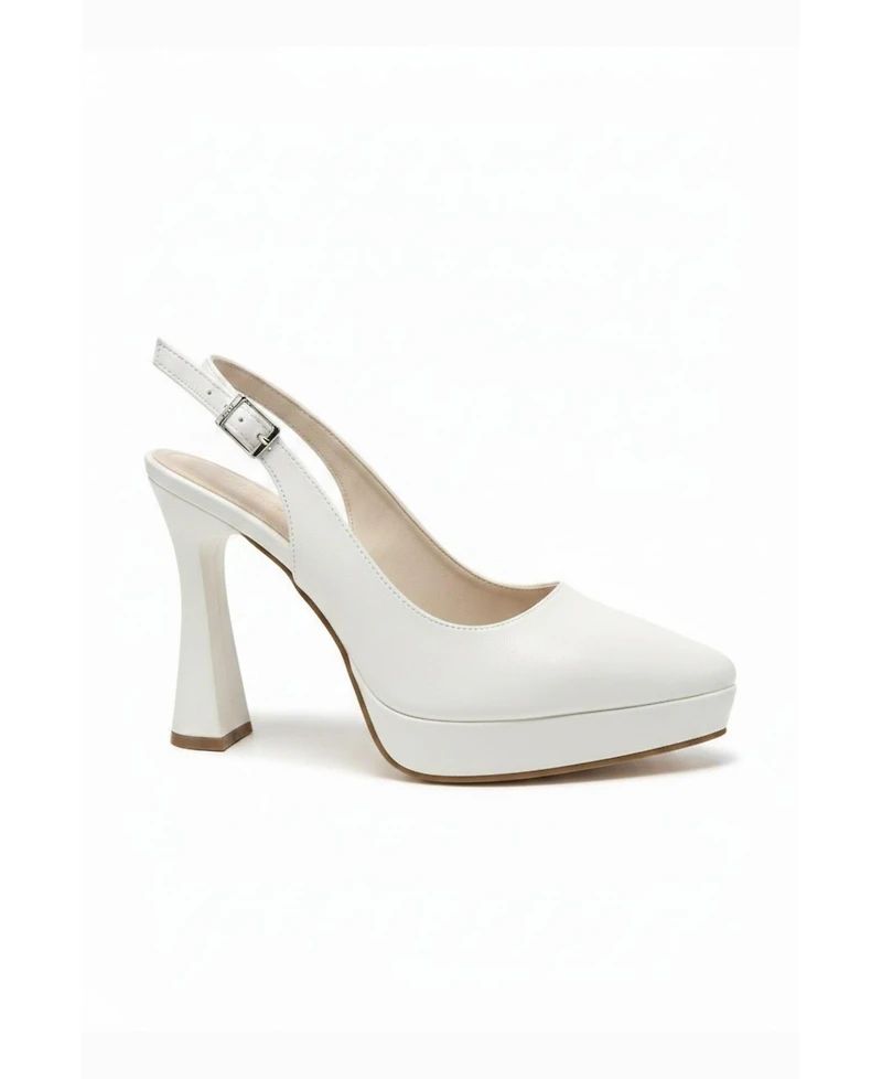 Forever and Always Shoes Women's Corin Pointed Toe Slingback Wedding Platform Pump