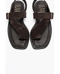 Forever and Always Shoes Women's Curry Leather Slingback Sandal