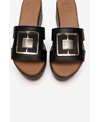 Forever and Always Shoes Women's Hiola Leather Platform Sandal
