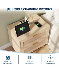 Rattan Nightstands Set of 2