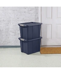 Sterilite 18 Gal Latching Tuff1 Stackable Storage Tote with Latching Lid, 6 Pack