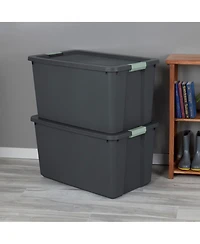 Sterilite 4 Pack 34 Gallon Latch Tote, Stackable Plastic Storage Bin Container