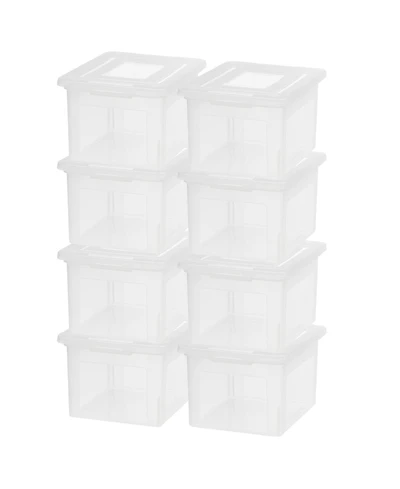 Iris Usa 8 Pack Plastic File Box w/ Lids, Letter/Legal Storage Organizer, 35 Qt