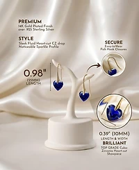 Sterling Silver Movable Cubic Zirconia Stylish Party Heart Earrings