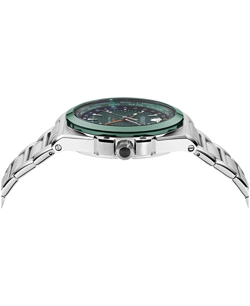Versace Men's Greca Reaction Gmt Ip Black Stainless Steel Bracelet Watch 41mm