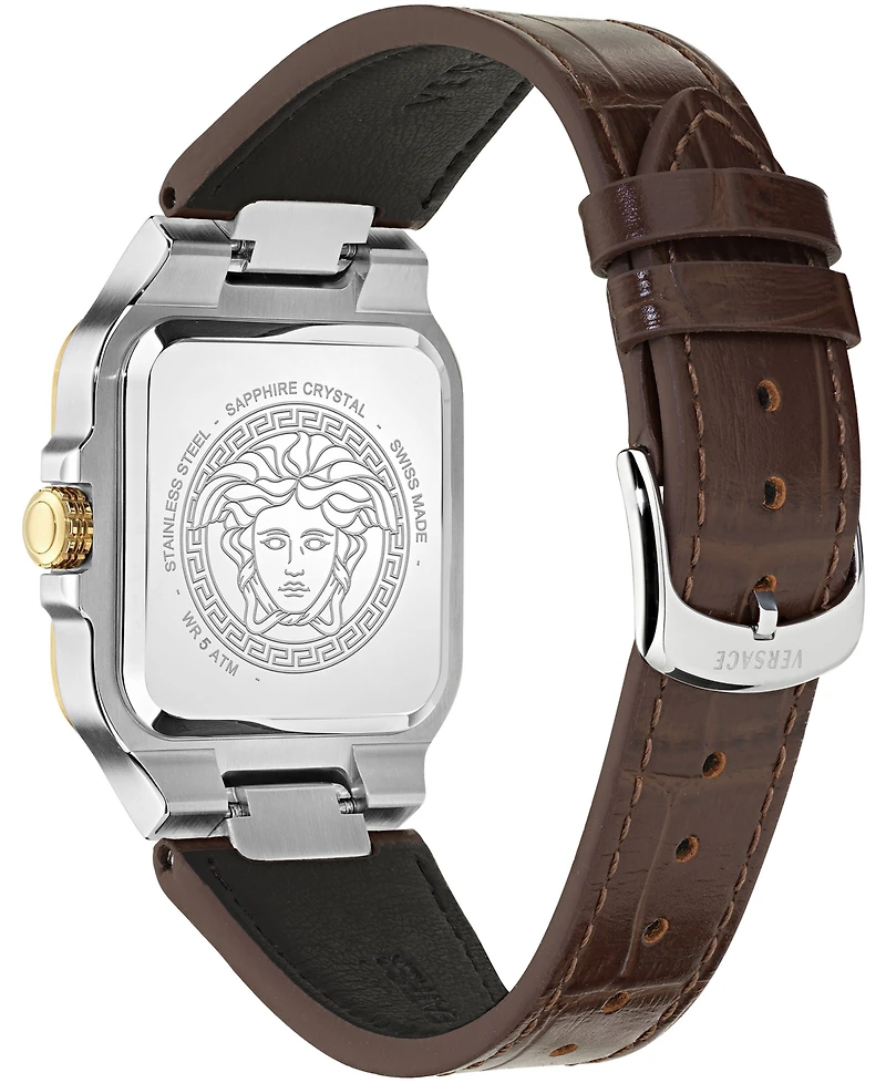 Versace Men's Greca Edge Two-Tone Stainless Steel Bracelet Watch 38x49mm