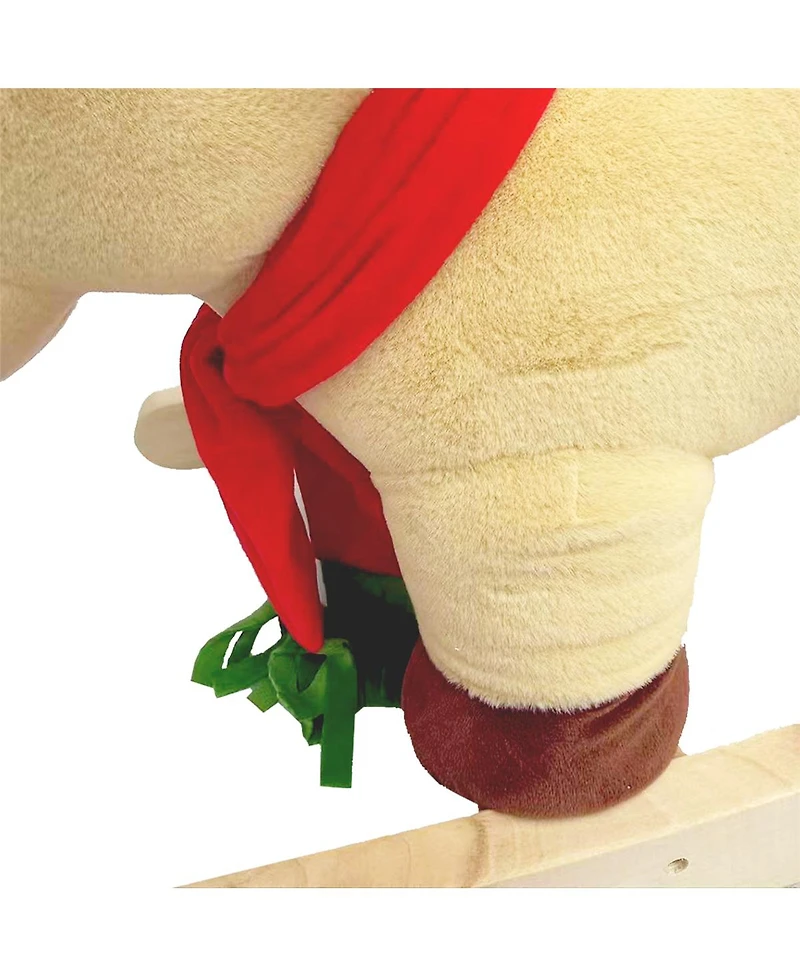 Yobtop Kids Plush Dinosaur Rocking Toy with Safety Belt, 110 lbs Capacity, Ages 1+