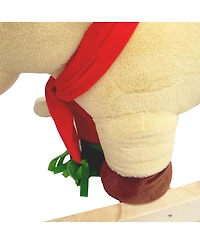 Yobtop Kids Plush Dinosaur Rocking Toy with Safety Belt, 110 lbs Capacity, Ages 1+