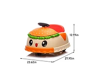 Yobtop 12V Hamburger Bumper Car with Remote Control, 360-Degree Rotation, Bluetooth Music, Ages 3+