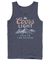 Fifth Sun Men's Coors Light Cold as the Rockies Mountain Logo Graphic Tank Top