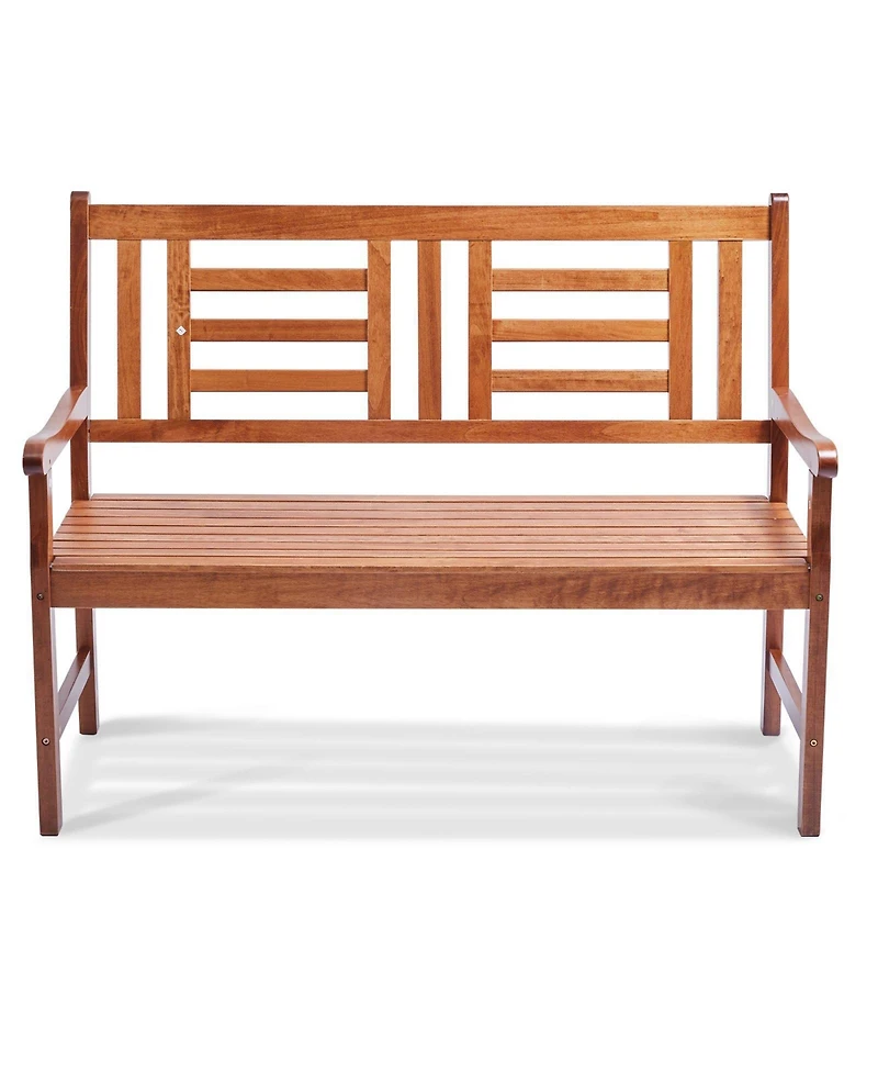 Slickblue Wood Patio Bench with Backrest Outdoor Seating for Garden and Porch