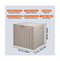 Slickblue 31 Gallon Resin Outdoor Storage Box Waterproof Deck Cabinet