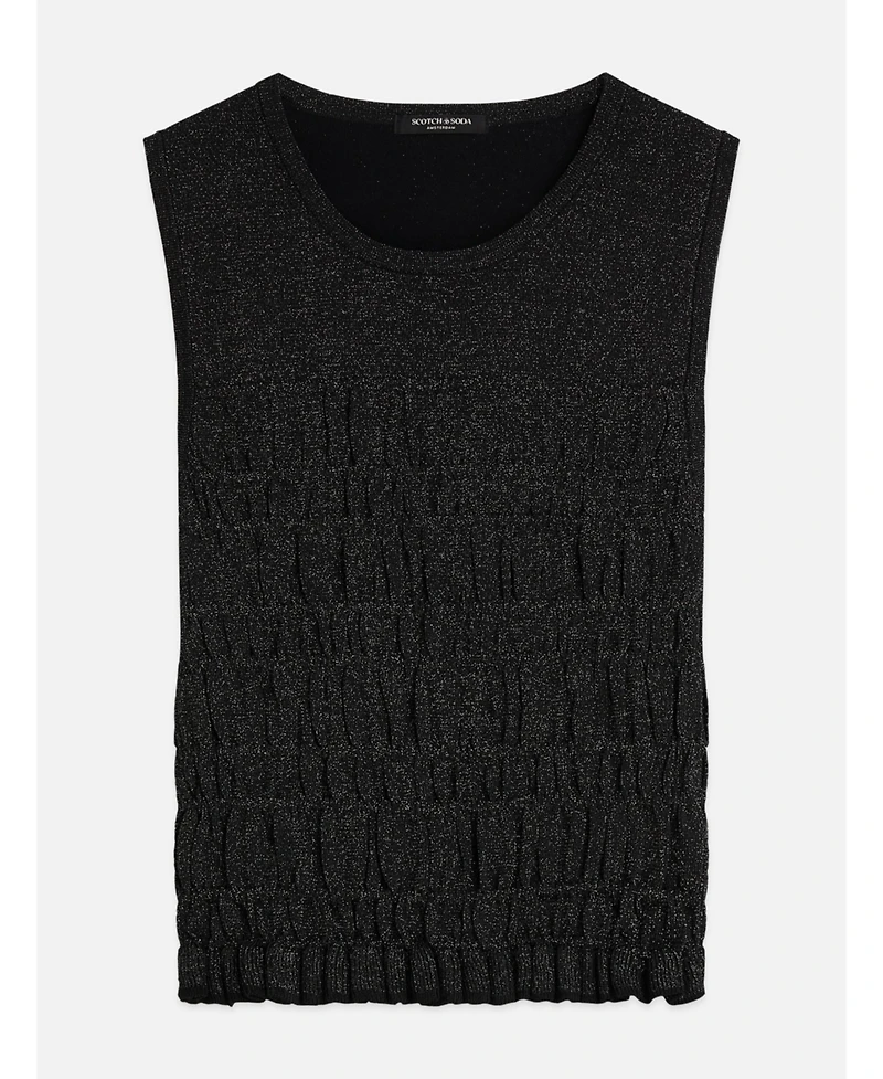 Scotch & Soda Women's Smock Stitch Knitted Crewneck Tank