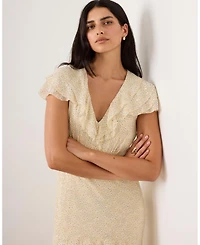 Mint Velvet Women's Ruffle Print Midi Dress