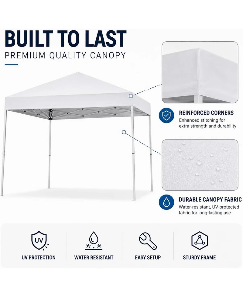 gaomon 10x10 ft Pop Up Canopy Tent with Slant Legs
