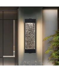Asagikoiai 19" Modern Led Outdoor Wall Light, Bubble Crystal Waterproof Sconce