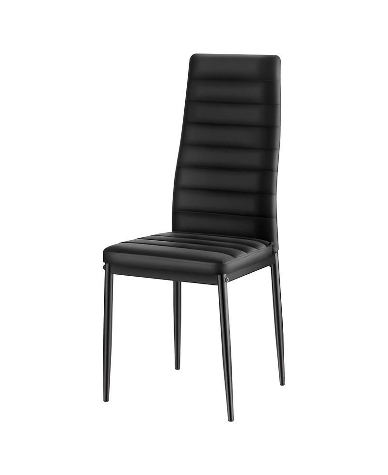 Slickblue Set of 4 Modern Dining Chairs with Thick Cushions and Metal Legs