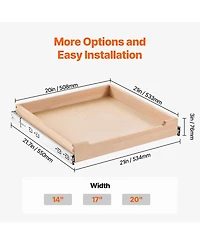 Sugift 20in W x 21in D Pull Out Cabinet Organizer Soft Close Sliding Wood Drawer Shelf