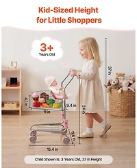 Sugift Metal Foldable 2-Piece Shopping Cart Set, Ages 3+
