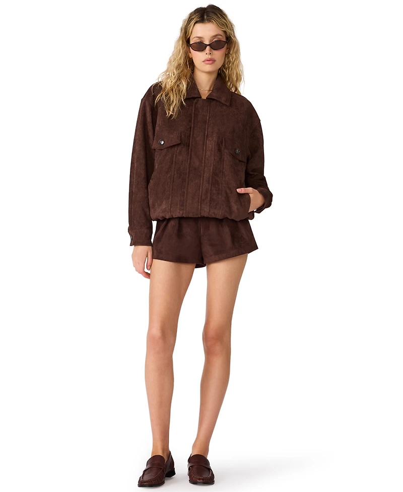 Steve Madden Women's Henson Faux-Suede Bomber Jacket