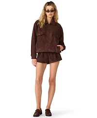 Steve Madden Women's Henson Faux-Suede Bomber Jacket