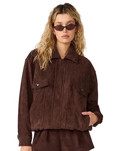 Steve Madden Women's Henson Faux-Suede Bomber Jacket