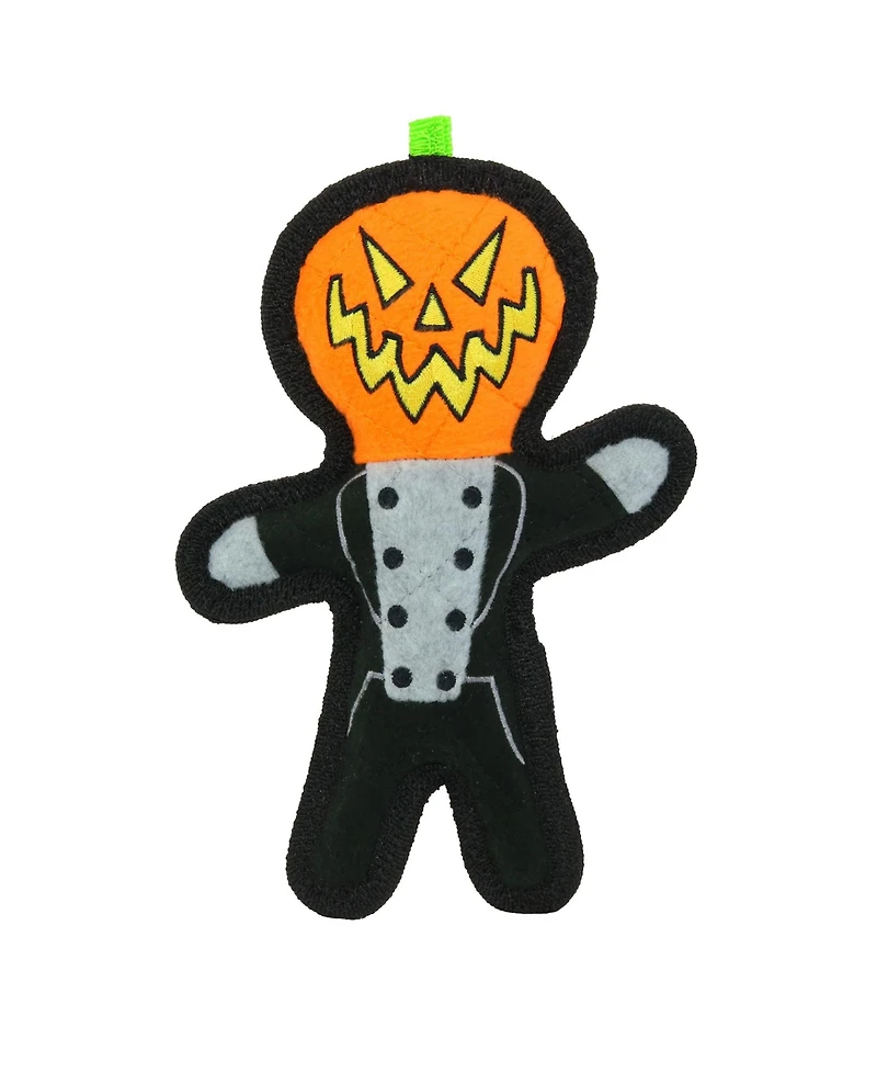 Tuffy Holiday Pumpkin Man 2 Pack, Halloween Plush Squeaky Dog Toy