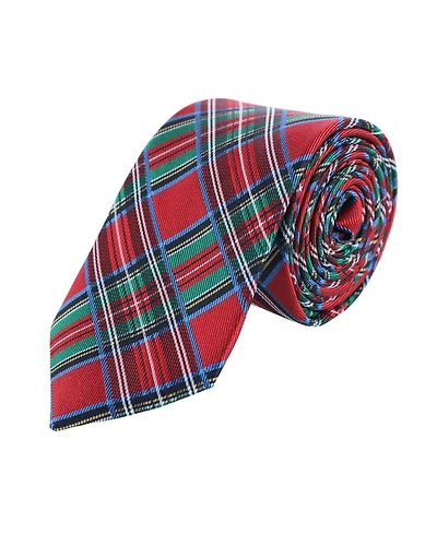 Trafalgar Men's Nicholas Tartan Plaid Silk Necktie and Pocket Square Bundle