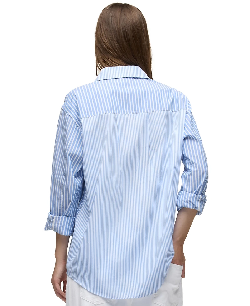 Hudson Jeans Women's Oversized Striped Long-Sleeve Button-Down Shirt