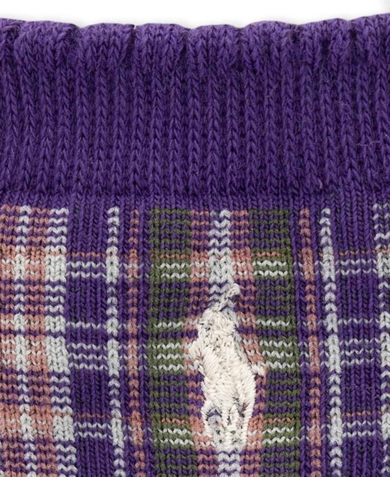 Polo Ralph Lauren Baby Girls' Polo Bear Plaid Fair Isle Crew Socks, 3-Pack