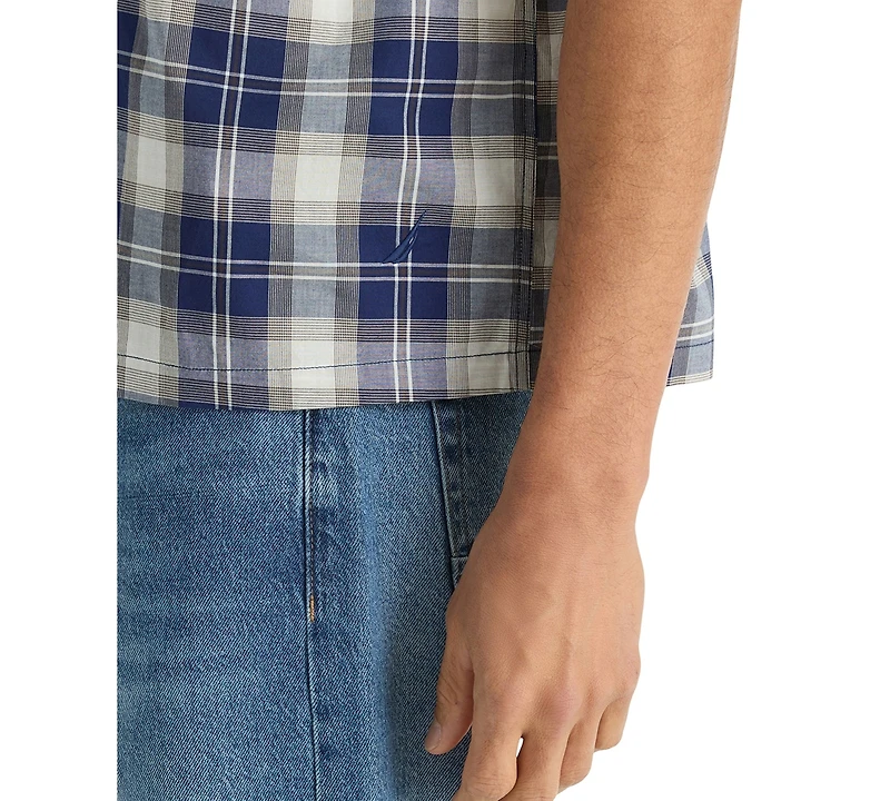 Nautica Men's Cotton Plaid Short-Sleeve Shirt