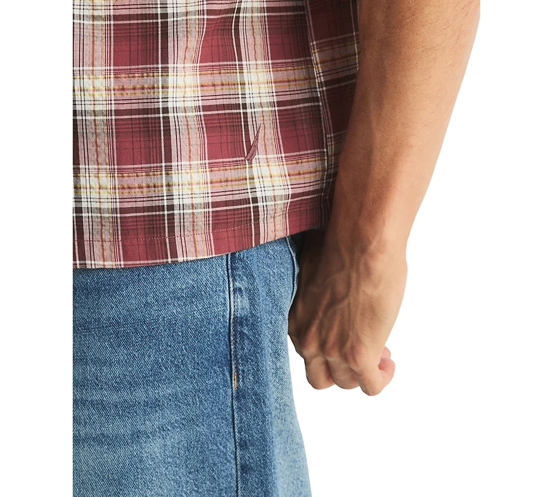 Nautica Men's Cotton Plaid Short-Sleeve Shirt