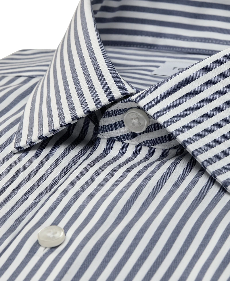 Tommy Hilfiger Men's Slim-Fit Cotton Twill Rounded Cuffs Dress Shirt