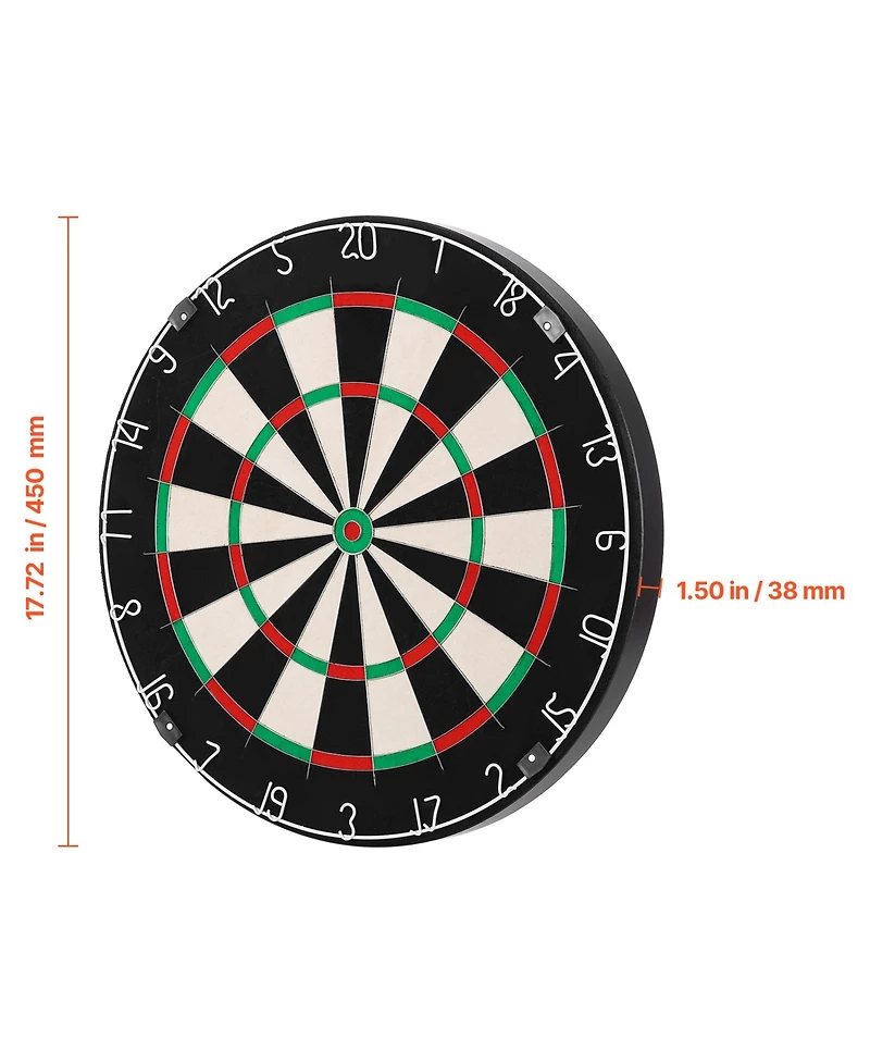 Sevorley Self-Healing Sisal Dartboard, 17.7 inch Professional Bristle Dartboard with Staple-Free Bullseye