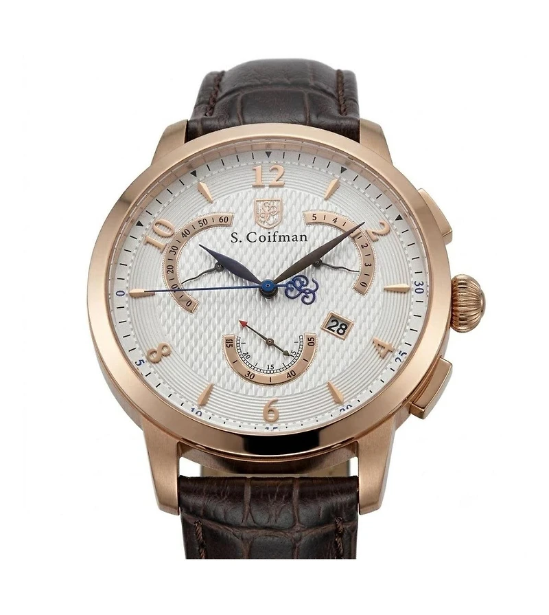 Invicta S.Coifman Men's Heritage Chronograph Dial Leather Strap Watch