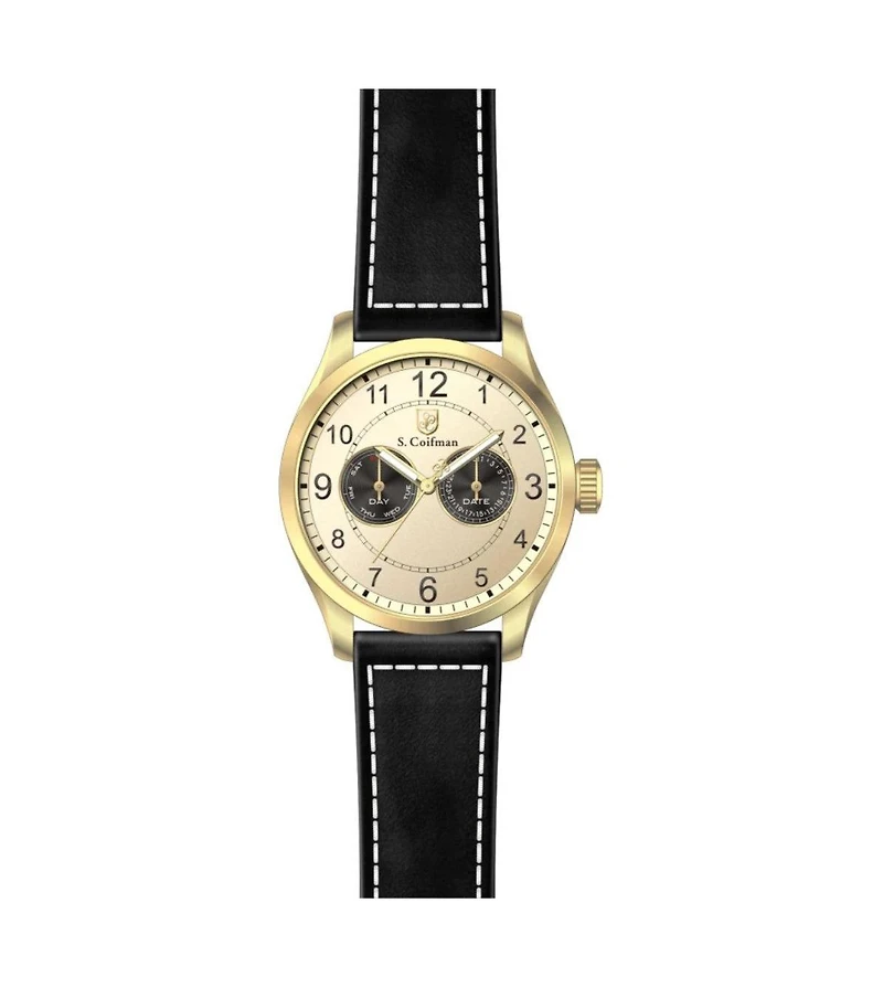 Invicta S.Coifman Men's Heritage Chronograph Dial Leather Strap Watch