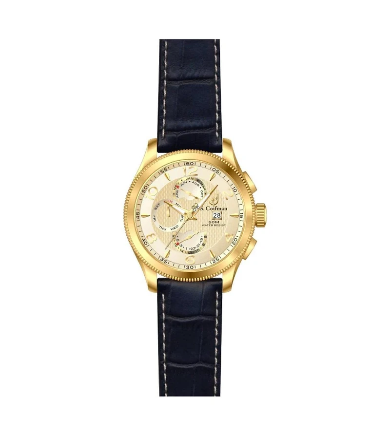 Invicta S.Coifman SC0088 Men's Chronograph Dial Leather Strap Watch