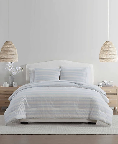 Palm Aire Bay Textured Stripe 3-Piece Comforter Set